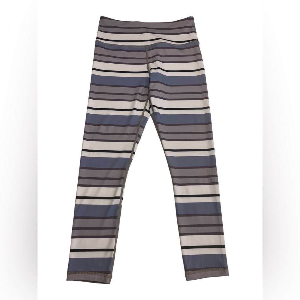 EUC ZYIA Active Cropped Striped Leggings Size 6-8
